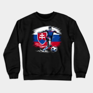 Dynamic Slovakia Soccer Star in Action - Vector Design Crewneck Sweatshirt